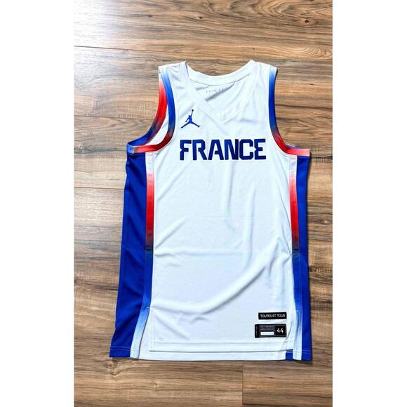 Jordan x France Limited 2024 Olympic Home Men's Basketball Jersey - Picture 1 of 7